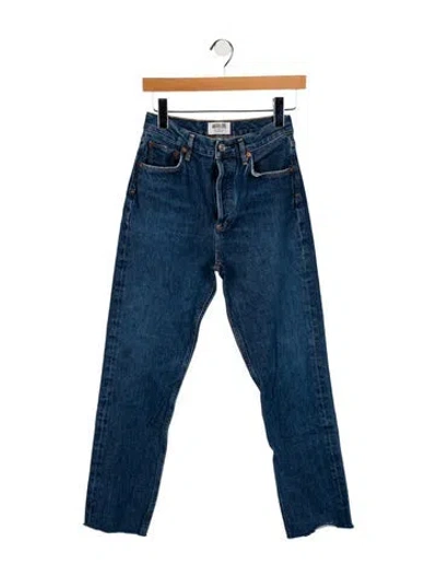 Pre-owned Agolde High-rise Straight Leg Jeans In Blue