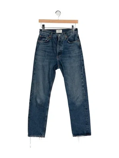 Pre-owned Agolde High-rise Straight Leg Jeans In Blue