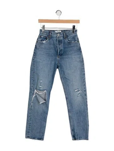 Pre-owned Agolde High-rise Straight Leg Jeans In Blue