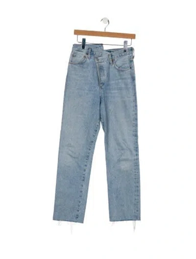 Pre-owned Agolde High-rise Straight Leg Jeans In Blue