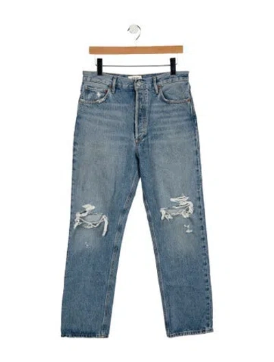 Pre-owned Agolde High-rise Straight Leg Jeans In Blue