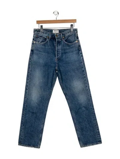 Pre-owned Agolde High-rise Straight Leg Jeans In Blue