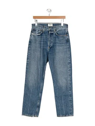 Pre-owned Agolde High-rise Straight Leg Jeans In Blue