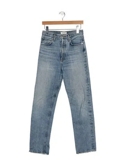 Pre-owned Agolde High-rise Straight Leg Jeans In Blue