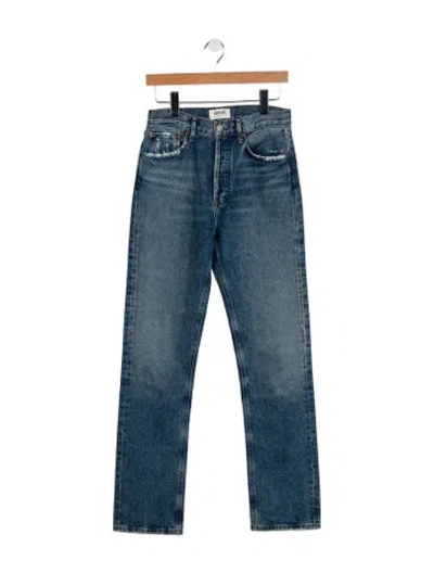 Pre-owned Agolde High-rise Straight Leg Jeans In Blue