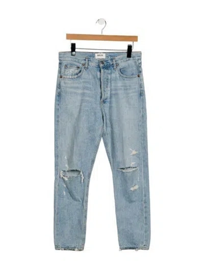 Pre-owned Agolde High-rise Straight Leg Jeans In Blue