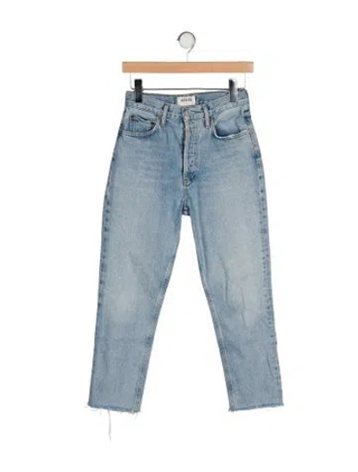 Pre-owned Agolde High-rise Straight Leg Jeans In Blue