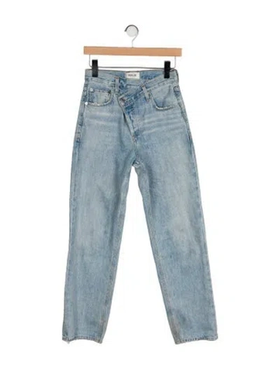 Pre-owned Agolde High-rise Straight Leg Jeans In Blue