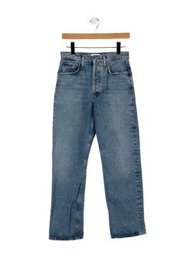 Pre-owned Agolde High-rise Straight Leg Jeans In Blue