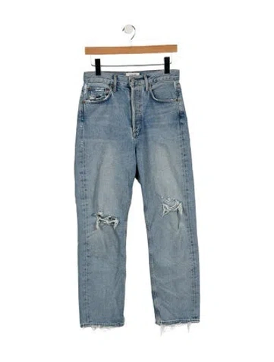 Pre-owned Agolde High-rise Straight Leg Jeans In Blue