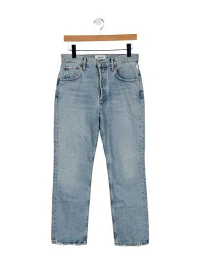 Pre-owned Agolde High-rise Straight Leg Jeans In Blue