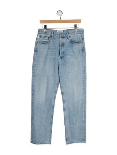 Pre-owned Agolde High-rise Straight Leg Jeans In Blue