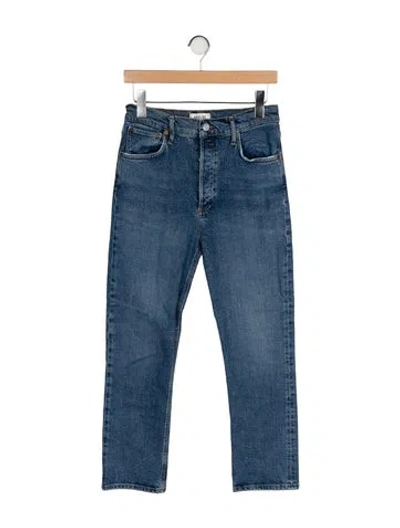 Pre-owned Agolde High-rise Straight Leg Jeans In Blue
