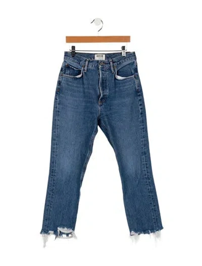 Pre-owned Agolde High-rise Straight Leg Jeans In Blue