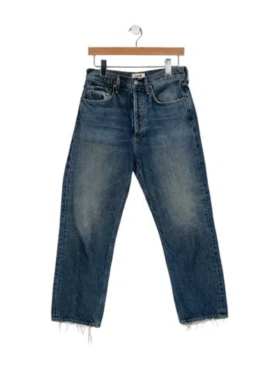 Pre-owned Agolde High-rise Straight Leg Jeans In Blue