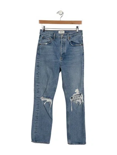 Pre-owned Agolde High-rise Straight Leg Jeans In Blue