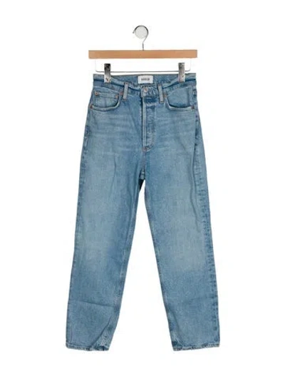 Pre-owned Agolde High-rise Straight Leg Jeans In Blue