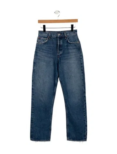 Pre-owned Agolde High-rise Straight Leg Jeans In Blue