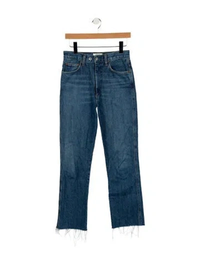 Pre-owned Agolde High-rise Straight Leg Jeans In Blue