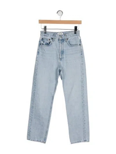 Pre-owned Agolde High-rise Straight Leg Jeans In Blue