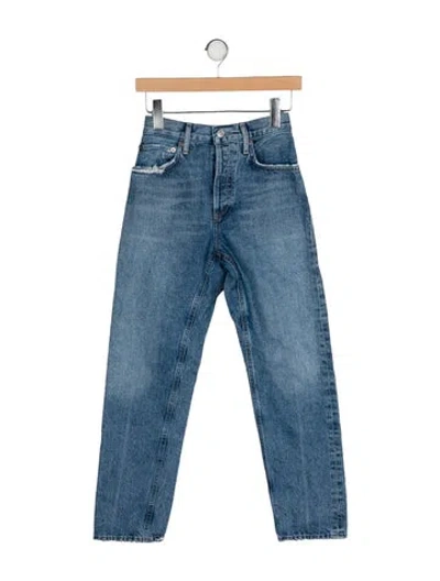 Pre-owned Agolde High-rise Straight Leg Jeans In Blue