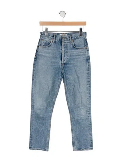 Pre-owned Agolde High-rise Straight Leg Jeans In Blue