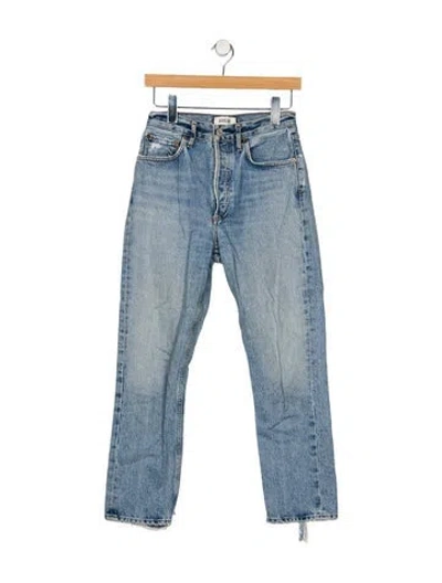 Pre-owned Agolde High-rise Straight Leg Jeans In Blue
