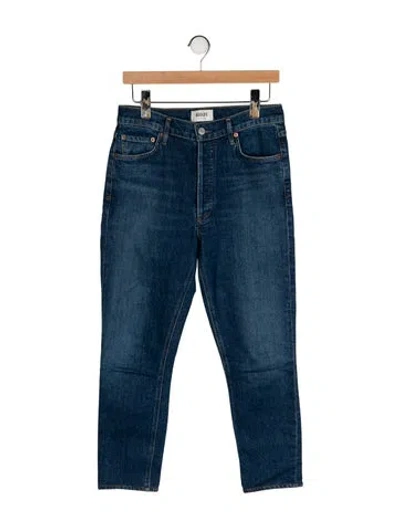Pre-owned Agolde High-rise Straight Leg Jeans In Blue