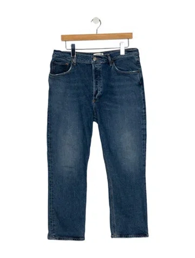 Pre-owned Agolde High-rise Straight Leg Jeans In Blue
