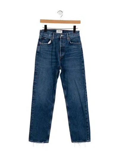 Pre-owned Agolde High-rise Straight Leg Jeans In Blue