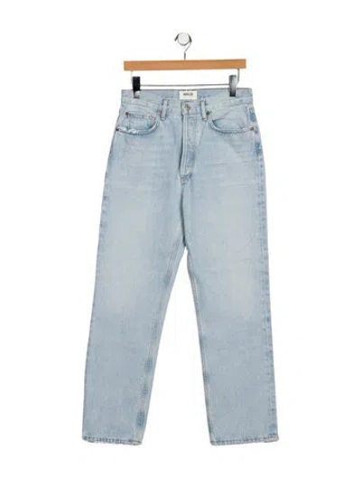 Pre-owned Agolde High-rise Straight Leg Jeans In Blue