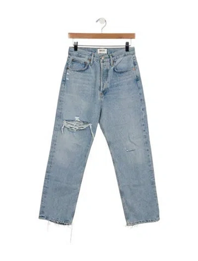 Pre-owned Agolde High-rise Straight Leg Jeans In Blue