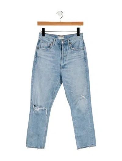 Pre-owned Agolde High-rise Straight Leg Jeans In Blue