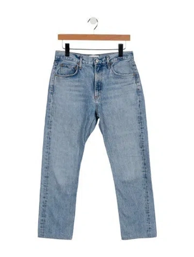 Pre-owned Agolde High-rise Straight Leg Jeans In Blue