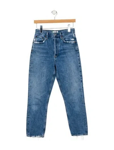 Pre-owned Agolde High-rise Straight Leg Jeans In Blue