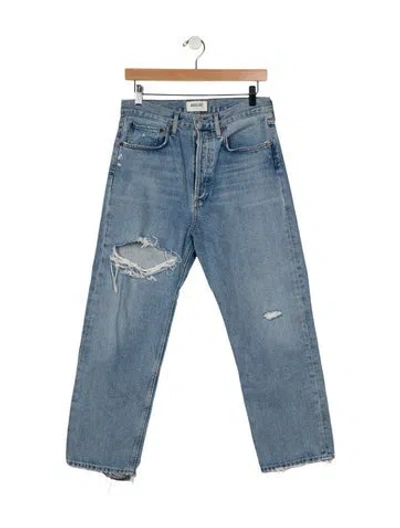 Pre-owned Agolde High-rise Straight Leg Jeans In Blue