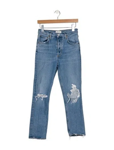 Pre-owned Agolde High-rise Straight Leg Jeans In Blue