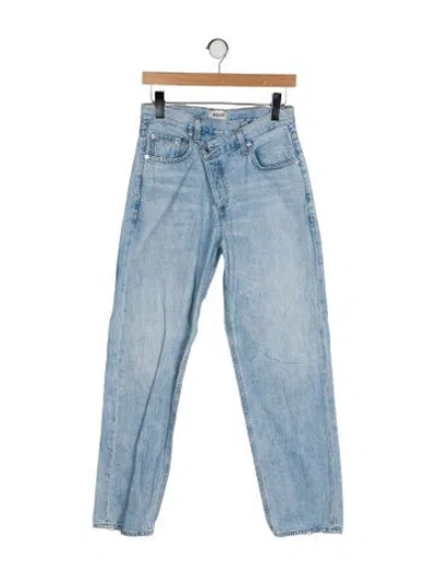 Pre-owned Agolde High-rise Straight Leg Jeans In Blue