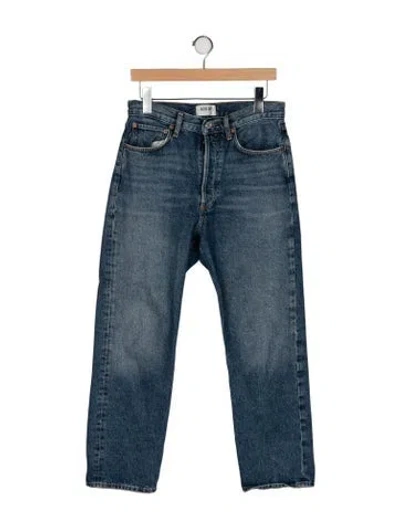 Pre-owned Agolde High-rise Straight Leg Jeans In Blue