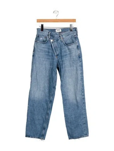 Pre-owned Agolde High-rise Straight Leg Jeans In Blue