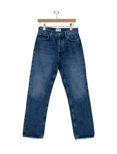 Pre-owned Agolde High-rise Straight Leg Jeans In Blue