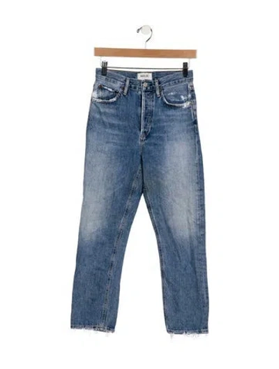 Pre-owned Agolde High-rise Straight Leg Jeans In Blue