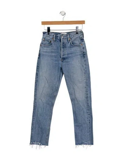 Pre-owned Agolde High-rise Straight Leg Jeans In Blue