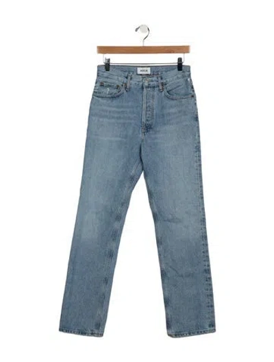 Pre-owned Agolde High-rise Straight Leg Jeans In Blue