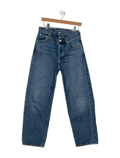 Pre-owned Agolde High-rise Straight Leg Jeans In Blue
