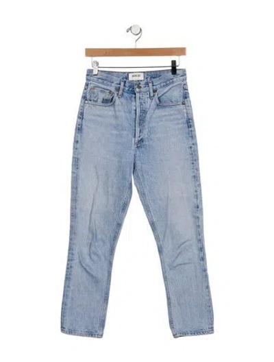 Pre-owned Agolde High-rise Straight Leg Jeans In Blue