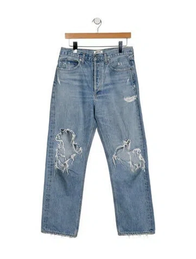 Pre-owned Agolde High-rise Straight Leg Jeans In Blue