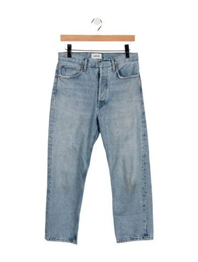 Pre-owned Agolde High-rise Straight Leg Jeans In Blue
