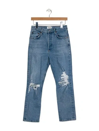 Pre-owned Agolde High-rise Straight Leg Jeans In Blue