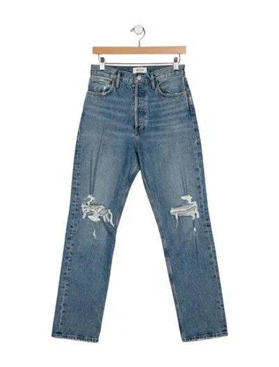 Pre-owned Agolde High-rise Straight Leg Jeans In Blue